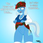  2014 anthro big_breasts breasts clothing cutie_mark digital_media_(artwork) english_text equine female flashing friendship_is_magic hair horn horse jrvanesbroek kaiuchiha15 mammal my_little_pony partially_clothed pussy solo text trixie_(mlp) unicorn 
