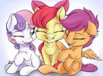  2014 apple_bloom_(mlp) cute earth_pony equine eyes_closed female feral friendship_is_magic group horn horse mammal my_little_pony nobody47 one_eye_closed pegasus pony scootaloo_(mlp) smile sweetie_belle_(mlp) unicorn wings young 