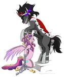  2014 animal_genitalia balls bdsm bondage bound chain crown cum cum_on_face duo equine eyes_closed fangs female feral forced friendship_is_magic green_eyes grin horn horsecock keihound king_sombra_(mlp) male mammal my_little_pony open_mouth oral penis princess_cadance_(mlp) rape restrained straight unicorn winged_unicorn wings 