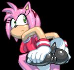  amy_rose anthro bike_shorts breasts butt female hedgehog is_(artist) mammal presenting pussy sega solo sonic_(series) 