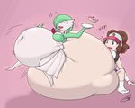  anthro axlwisp big_belly duo female food gardevoir human humanoid hyper hyper_belly mammal navel nintendo open_mouth pok&eacute;mon stuffing tongue tongue_out video_games 