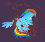  blood blue_fur equine female friendship_is_magic fur gore hair mammal multicolored_hair my_little_pony pegasus rainbow_dash_(mlp) rainbow_hair solo vomit wings 