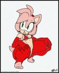  2014 amy_rose anthro argento barefoot bikini bikini_top bottomless breasts clothed clothing crouching daxzor elbow_gloves eyelashes female fur gloves green_eyes hair half-dressed headband hedgehog legwear mammal pink_fur pink_hair plain_background sega skimpy solo sonic_(series) stripper swimsuit thick_thighs thigh_highs video_games wide_hips 
