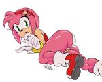  amy_rose big_butt butt clothing edit female gloves green_eyes hairband hedgehog josemalvado mammal panties pussy sega solo sonic_(series) thick_thighs underwear 