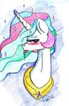  digitaldomain123 drooling equine female friendship_is_magic horn mammal my_little_pony princess_celestia_(mlp) saliva solo tongue traditional_media unicorn 