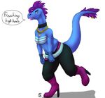  anthro clothed clothing cuddlebutt dinosaur female furry-specific_piercing hair high_heels piercing plain_background purple_hair solo sylvia tail_piercing wander_over_yonder white_background 