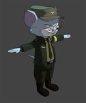 3d animated anthro cel_shading eyewear glasses hat male mammal military_uniform mulmangcho necktie north_korea rat retrotails rodent solo squirrel_and_hedgehog 