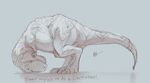  2014 ambiguous_gender cartwheel dinosaur feral humor looking_down lord-phillock reptile scalie side_view sketch solo tyrannosaurus_rex 