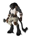  anthro biceps bovine clothing female fur hair hi_res hitoame113 hooves horn long_fur mammal muscles muscular_female short_hair solo tauren video_games warcraft world_of_warcraft 