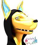  3d anthro canine cgi fangs fox fur headshot_portrait hood hoodie luki13lol male mammal portrait solo teeth yellow_fur 