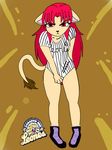  angry anthro bottomless cindy clothed clothing cub cum feline female hair half-dressed kadeathnas lion mammal red_eyes red_hair shirt_pull socks young 