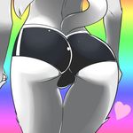  2014 anthro butt cat clothing feline fur girly icon male mammal panties plain_background proserpine rainbow_background ryan ryan&trade; solo underwear wide_hips 