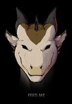  2014 brown_skin dragon evalion headshot_portrait horn male portrait shaded smile solo white_skin 