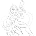  anthro balls bayonetta big_breasts breasts candy costume dickgirl digital_drawing_(artwork) earth_pony equine eyewear fan_character female goggles gun hair horse intersex jrvanesbroek lollipop long_penis mammal monochrome my_little_pony navel open_mouth penis pistol pony ranged_weapon sketch skinsuit solo sugar_glaze_(character) teeth tongue weapon 