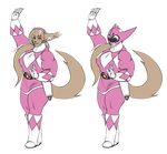  alpha_channel basitin cosplay female green_eyes king_adelaide mammal muscles muscular_female plain_background power_rangers transparent_background twokinds 