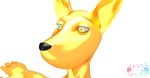  3d ambiguous_gender anthro canine dog fur green_eyes luki13lol mammal plain_background solo white_background yellow_fur 