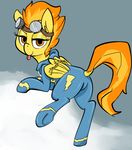  2014 equine eyewear female feral friendship_is_magic fur goggles hair looking_at_viewer mammal mcsweezy my_little_pony orange_hair pegasus solo spitfire_(mlp) tongue tongue_out two_tone_hair wings wonderbolts_(mlp) yellow_fur 