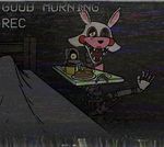  animated animatronic anthro bed breakfast canine english_text female five_nights_at_freddy&#039;s five_nights_at_freddy&#039;s_2 food fox juice looking_at_viewer machine mammal mangle_(fnaf) mechanical pancake robot sergaelic text 