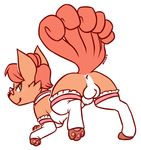  anus balls blush butt canine collar digitigrade eyewear feral fox fully_sheathed girly glasses green_eyes legwear looking_at_viewer looking_back male mammal nintendo pawpads paws pok&eacute;mon presenting presenting_hindquarters raised_tail rear_view sheath shugowah solo stockings video_games vulpix 