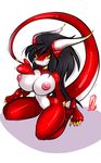  anthro big_breasts breasts dragon elena female horn kneeling luvon necklace nude scalie solo thick_thighs 