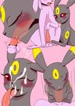  &lt;3 2014 ambiguous_gender balls black_nose blush cum cum_on_face duo eeveelution erection espeon eyes_closed fellatio feral feral_on_feral fur internal internal_oral kiriya male mammal nintendo one_eye_closed open_mouth oral penis pink_background plain_background pok&eacute;mon red_eyes saliva sex tongue tongue_out umbreon video_games 