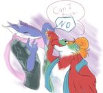  amphibian anthro anthrofied avian beelzemon_(artist) clothing dialogue duo english_text greninja hawlucha jax_the_hawlucha luce_the_greninja male nintendo pok&eacute;mon sketch text video_games 