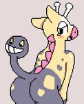  anal animated anthro anthrofied anus autorimming balls blush butt close-up deep_rimming girafarig male masturbation nintendo oral penetration pok&eacute;mon rimming saliva sex solo tail_sex video_games watermelon_(artist) 