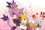  &lt;/3 &lt;3 2014 ? ?! anthro blaze_the_cat blue_eyes canine cat feline female fox group hedgehog hug looking_at_viewer male mammal miles_prower multiple_tails nancher sega silver_the_hedgehog sonic_(series) standing yellow_eyes 