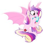  2014 absurd_res alpha_channel bat_pony cutie_mark equine fangs female feral friendship_is_magic fur hair hi_res horn magister39 mammal multicolored_hair my_little_pony pink_fur princess_cadance_(mlp) solo winged_unicorn wings 
