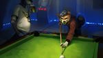  anthro billiards canine clothed clothing dog duo eyewear glasses hat jacket male mammal pool_table shiba_inu strange-fox 