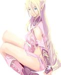  bad_id bad_pixiv_id blonde_hair blue_eyes boots bot elf highres lineage long_hair pointy_ears sketch solo very_long_hair 