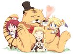  2boys chibi eddga happy hat high_priest high_wizard kiseru lord_knight multiple_boys odawara_hakone pipe ragnarok_online tiger 