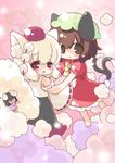  :x albino animal_ears brown_eyes brown_hair bunny_ears bunny_girl bunny_tail cat_ears cat_tail chen commentary_request detached_sleeves fox_ears fox_girl fox_tail hat inaba_tewi inubashiri_momiji kasane long_sleeves multiple_girls multiple_tails pale_color projected_inset puffy_short_sleeves puffy_sleeves red_eyes short_sleeves tail tokin_hat touhou two_tails white_hair wide_sleeves wolf_ears wolf_girl yakumo_ran 