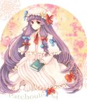  bad_id bad_pixiv_id book crescent hat long_hair patchouli_knowledge purple_eyes purple_hair robosuke solo touhou 