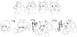  &gt;_&lt; animalization black_and_white canine cheek_pinch cheek_pinching dog dog_ears eyes_closed female furrified furry human japanese_text looking_at_viewer mammal monochrome nezumi nezunezu paws pinching text tongue tongue_out transformation translation_request 