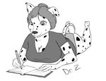  big_breasts big_butt breasts butt canine chubby dalmatian dog dr_zombie female june lying mammal writing 