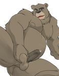 balls bear biceps butt chubby erection humanoid_penis looking_at_viewer male mammal megawaffle_(artist) musclegut muscles nude penis precum solo spread_legs spreading uncut 