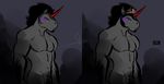  anthro bgn equine facial_hair friendship_is_magic horn king_sombra_(mlp) male mammal muscles my_little_pony nipples unicorn 