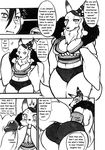  anthro big_breasts big_butt blush breasts butt canine cleavage clothed clothing comic english_text female fox fur human human_on_anthro interspecies kemono looking_back mammal mayoineko monochrome muramasa:_the_demon_blade penis text 