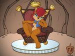  2013 2014 anthro bodalack bored breasts clothing female fur hair sally_acorn sega sitting solo sonic_(series) thick_thighs throne video_games wide_hips 