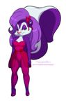 alpha_channel anthro bow creamytea female fifi_la_fume high_heels looking_at_viewer mammal purple_eyes skunk solo tiny_toon_adventures tiny_toons warner_brothers wide_hips 