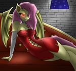  2014 anthro bat_pony clothed clothing dream_breaker equine female flutterbat_(mlp) fluttershy_(mlp) friendship_is_magic fur hair long_hair mammal my_little_pony pegasus pink_hair red_eyes smile solo wings yellow_fur 