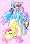  &lt;3 bite blush crying cutie_mark decibeldisorder duo equine female feral fluttershy_(mlp) friendship_is_magic from_behind fur hair horse lesbian long_hair mammal my_little_pony pink_hair rainbow_dash_(mlp) rough_sex sex smile tail_pull tears yellow_fur 