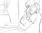  anthro baby bigger_version_at_the_source canine clothing female fennec fox lagomorph male mammal rabbit regalweasel sketch sleeping young 