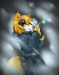  agitype01 anthro armor canine fox gun handgun male mammal ranged_weapon snow snowstorm weapon 