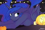  anthro bedroom_eyes crown cutie_mark daxhie equine female friendship_is_magic fur hair horn long_hair mammal my_little_pony night nude princess_luna_(mlp) pumpkin smile solo star tumblr winged_unicorn wings 