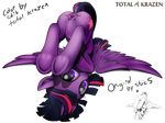  alpha_channel anus butt clitoris colored cutie_mark edit equine female feral friendship_is_magic fur gaping hair hooves horn legs_up looking_at_viewer lying mammal monochrome my_little_pony on_back purple_eyes purple_fur purple_hair pussy solo stoic5 tape total-krazen twilight_sparkle_(mlp) winged_unicorn wings 
