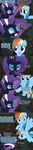  2014 beavernator blue_eyes comic costume cutie_mark dialogue english_text equine female feral flying friendship_is_magic hair horn horse house mammal multicolored_hair my_little_pony nightmare_rarity_(mlp) outside pegasus ponyville purple_eyes purple_hair rainbow_dash_(mlp) rainbow_hair rarity_(mlp) sparkles text two_tone_hair unicorn white_hair wings 
