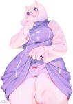  1girl furry inuki_(aruurara) panties purple_eyes solo toriel undertale underwear 