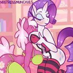  anthro anthrofied big_breasts blush breast_smother breasts cheerilee_(mlp) cleavage clothed clothing cutie_mark duo earth_pony equine female friendship_is_magic horn horse lesbian lingerie mammal mistressmunchies my_little_pony pony pussy rarity_(mlp) smothering unicorn 